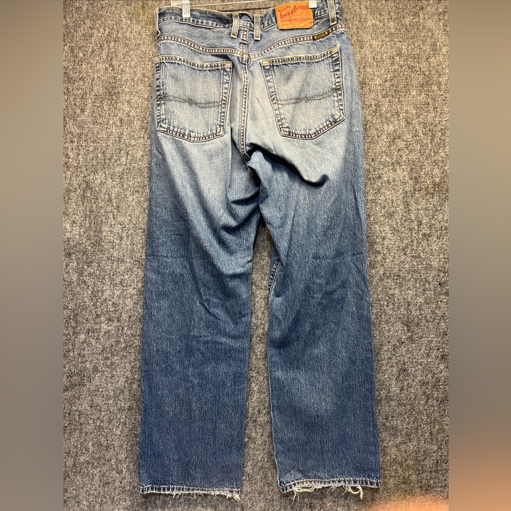 Vtg Lucky Brand Dungarees Bootleg Jeans Tag 33x31.5 Distressed
